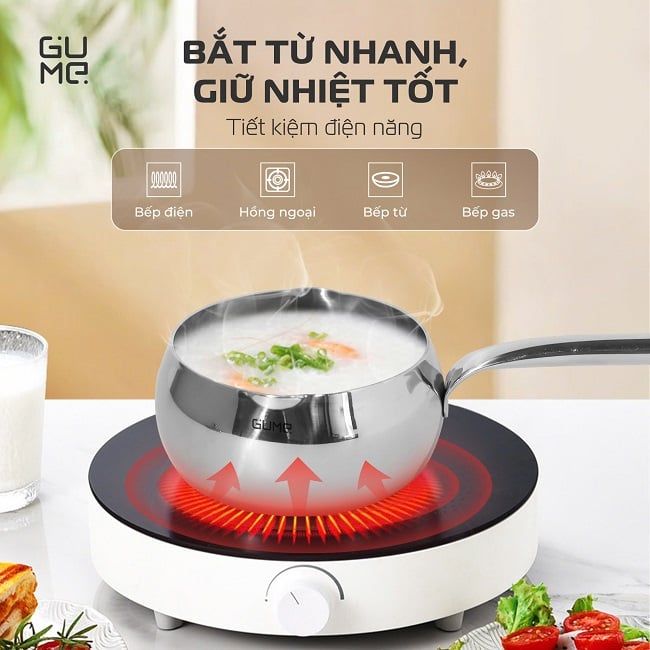 Quánh inox 18/10 cao cấp Gume Trimax GM-W1514 - Bảo hành 1 đổi 1 trong 15 ngày