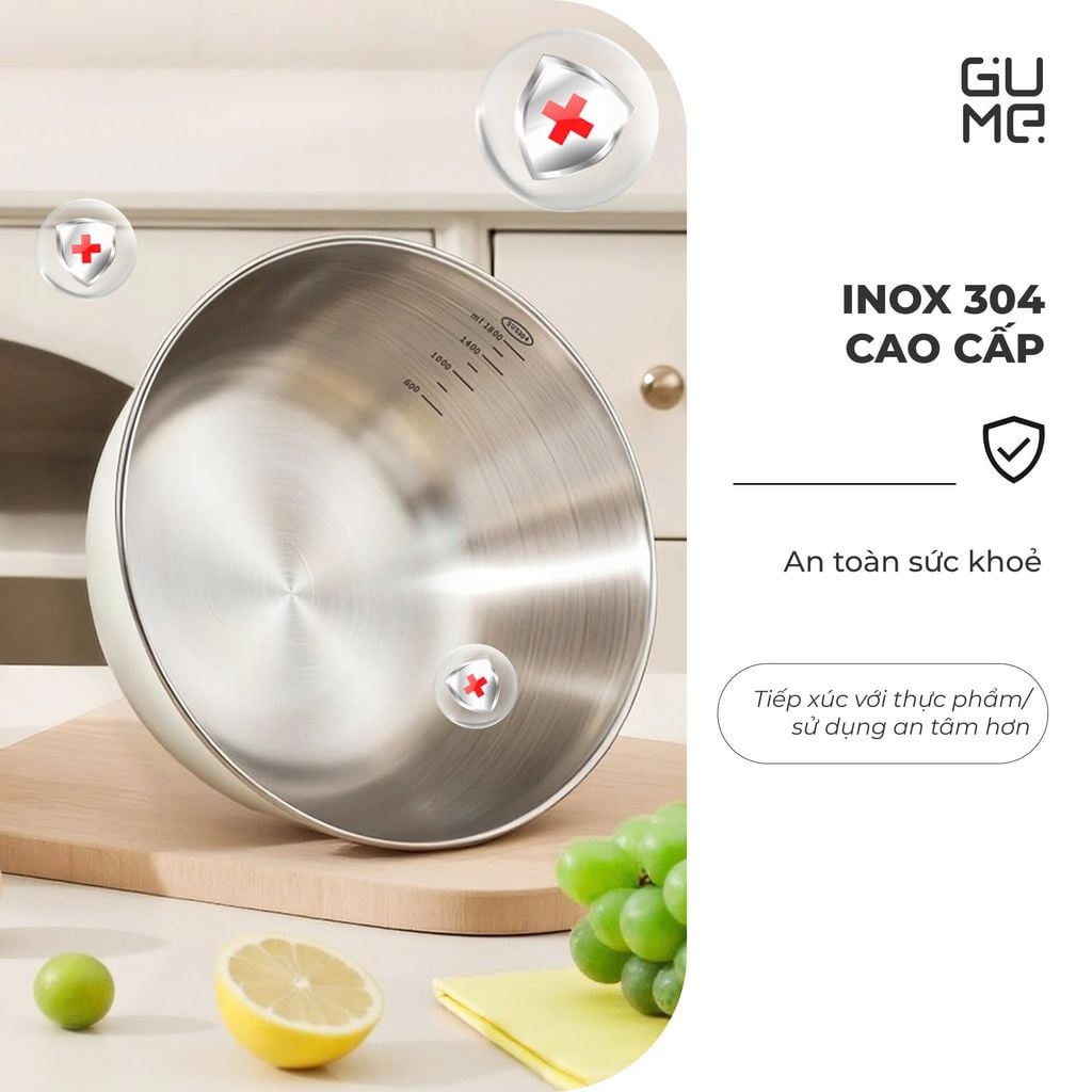 Bộ Rổ Chậu Inox 304 Gume GM - DR0025 Size 25cm