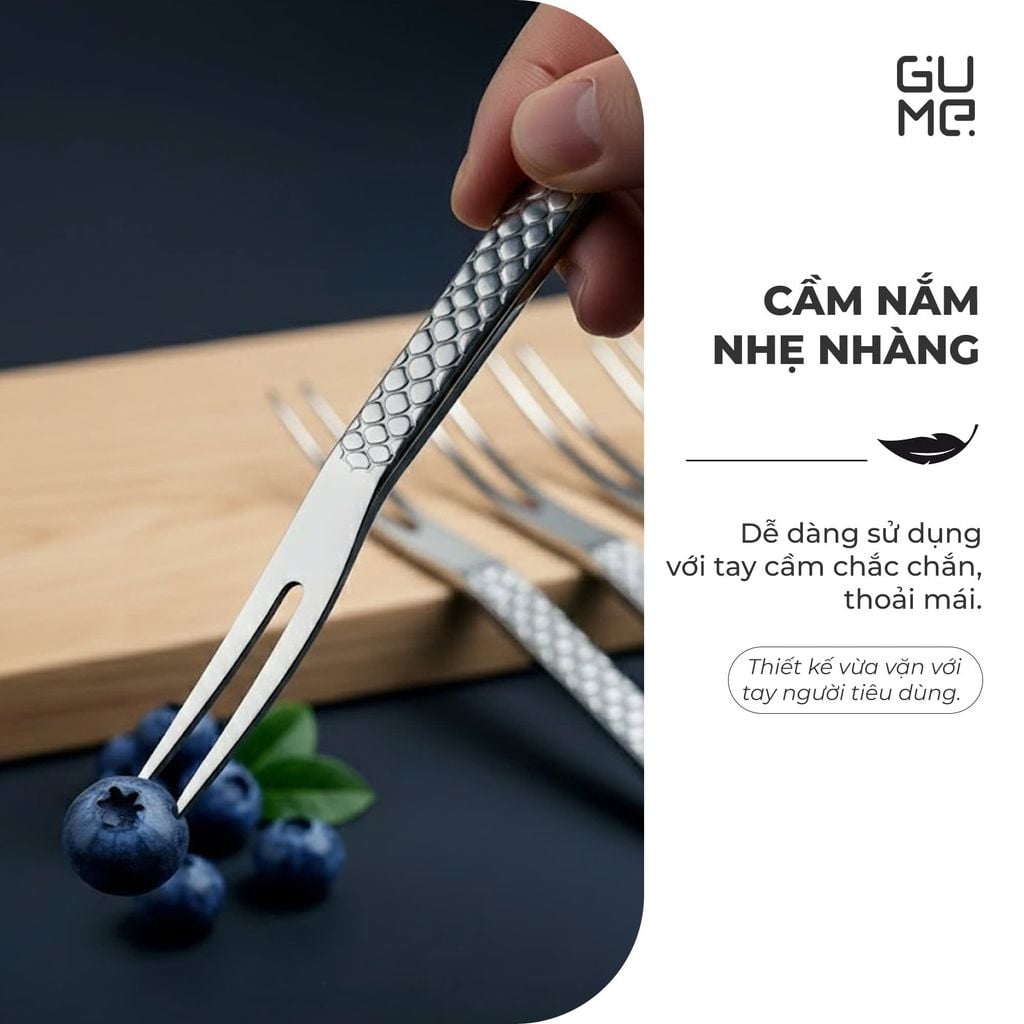 Bộ 6 Nĩa Hoa Quả Inox 18/10 Gume GM - D2117
