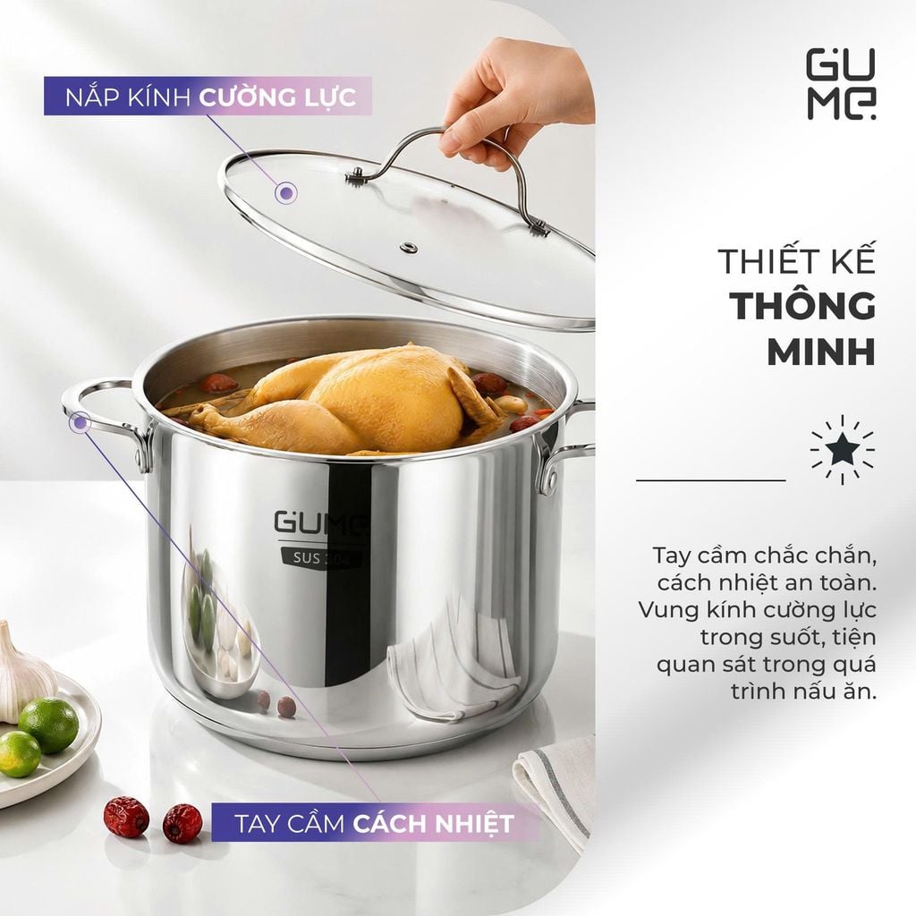 Nồi Luộc Gà Gume GM - GMP9X Size 30cm 16L