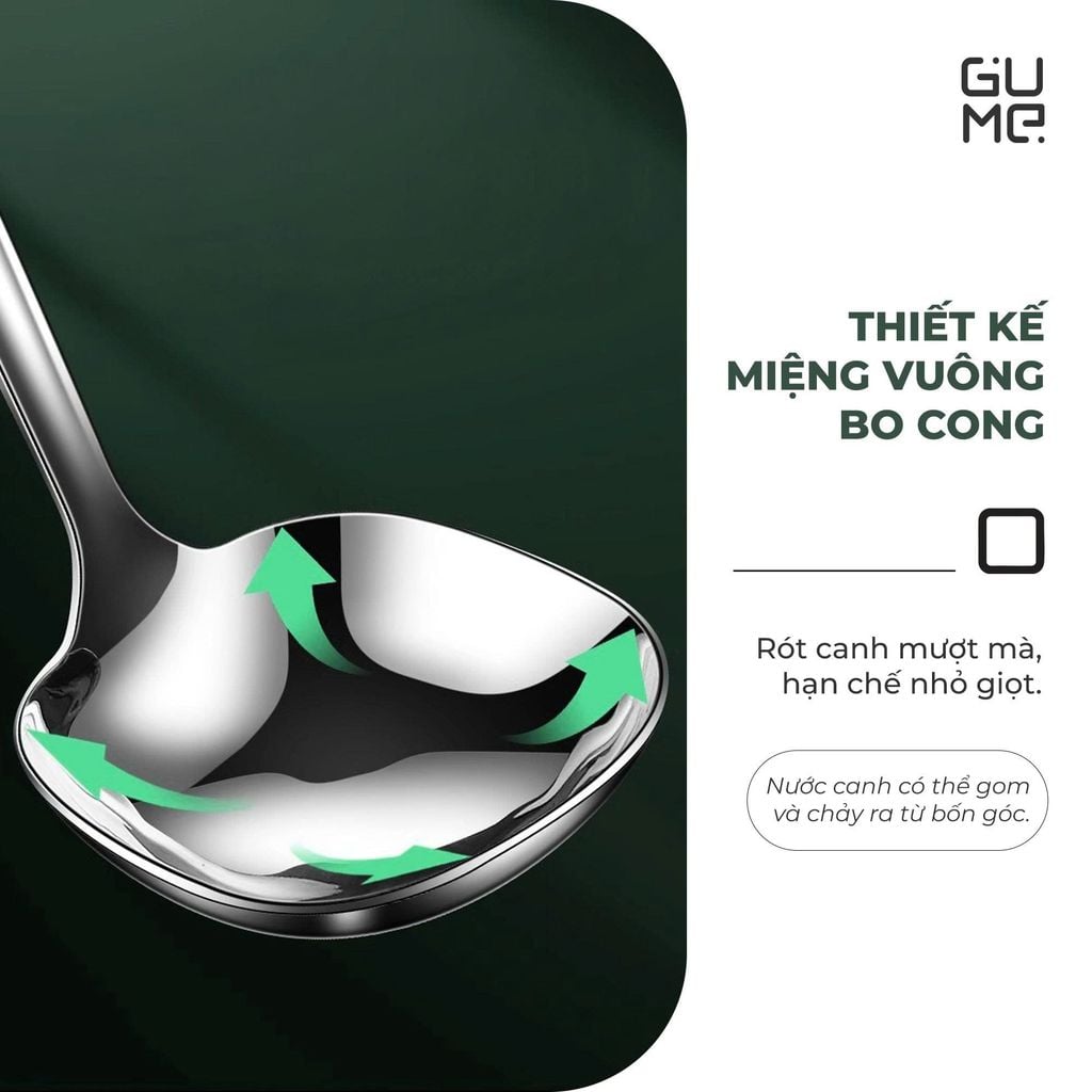 Muôi Canh Dáng Vuông Inox 316 Gume GM - D2119