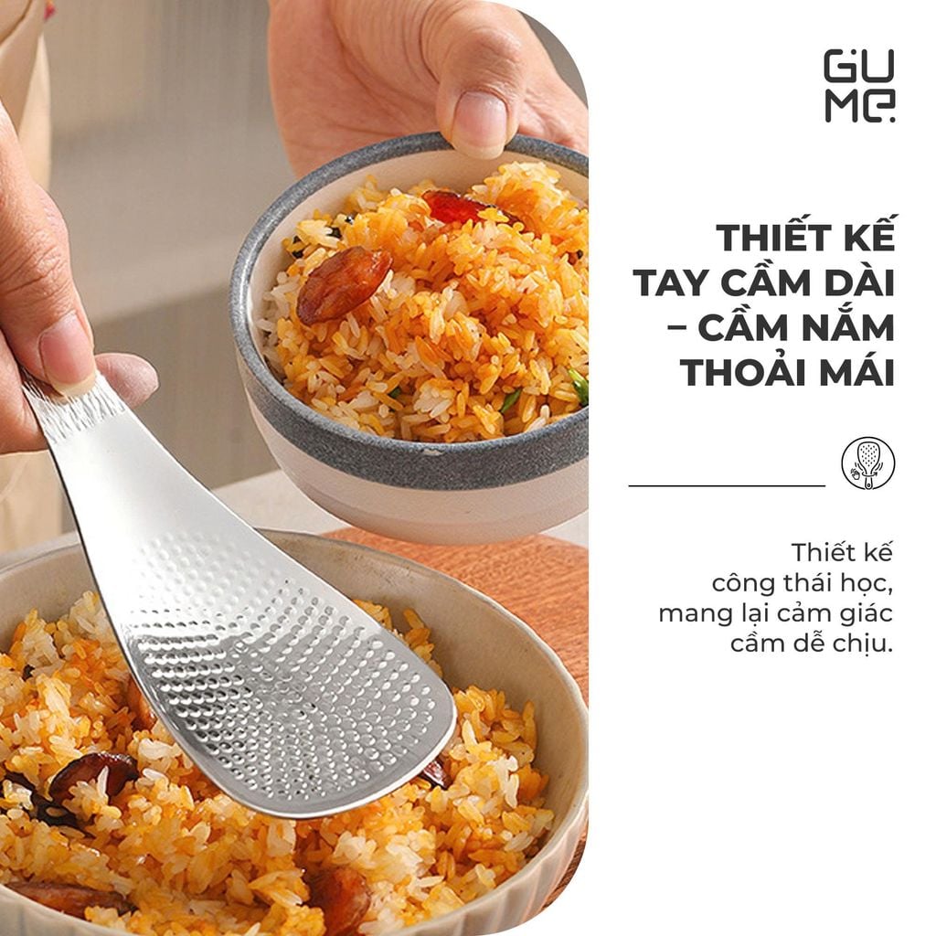 Muôi Xới Cơm Inox Phủ Titanium Cao Cấp Gume GM-D2116
