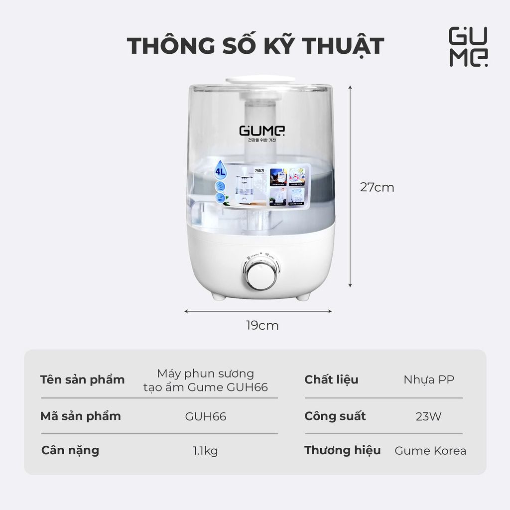 Máy Phun Sương Tạo Ẩm Gume GUH66