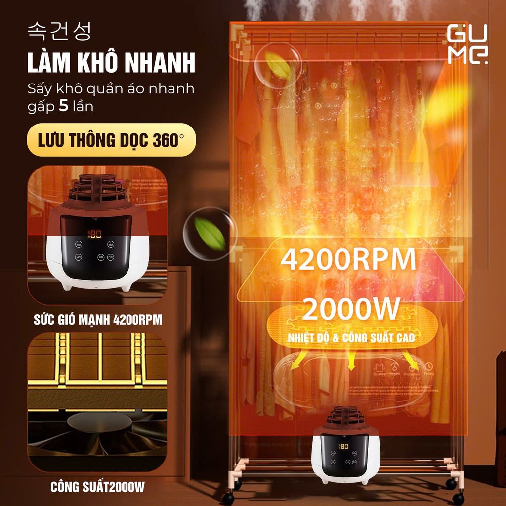 TỦ SẤY CAO CẤP GUME KOREA GMDC-2201 - BẢO HÀNH 12 THÁNG