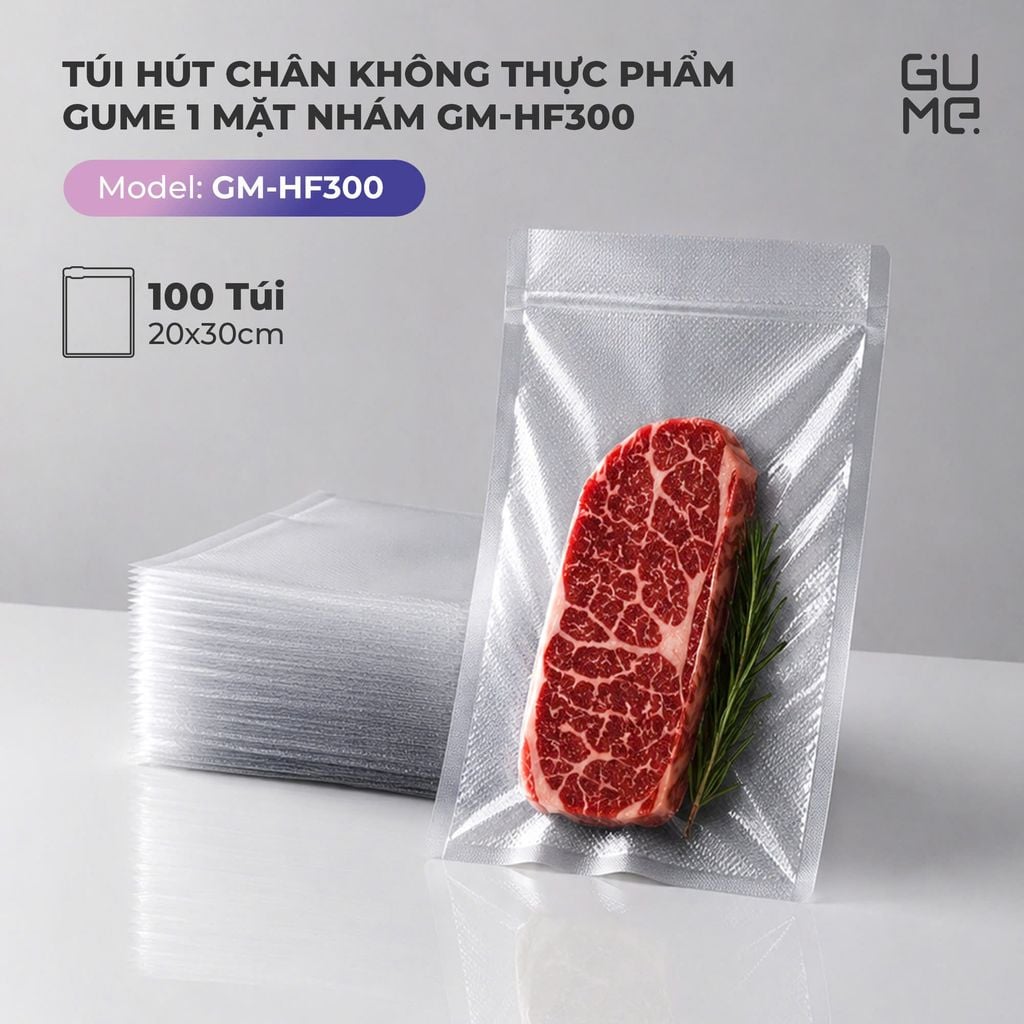 Túi Hút Chân Không Thực Phẩm 1 Mặt Nhám Gume