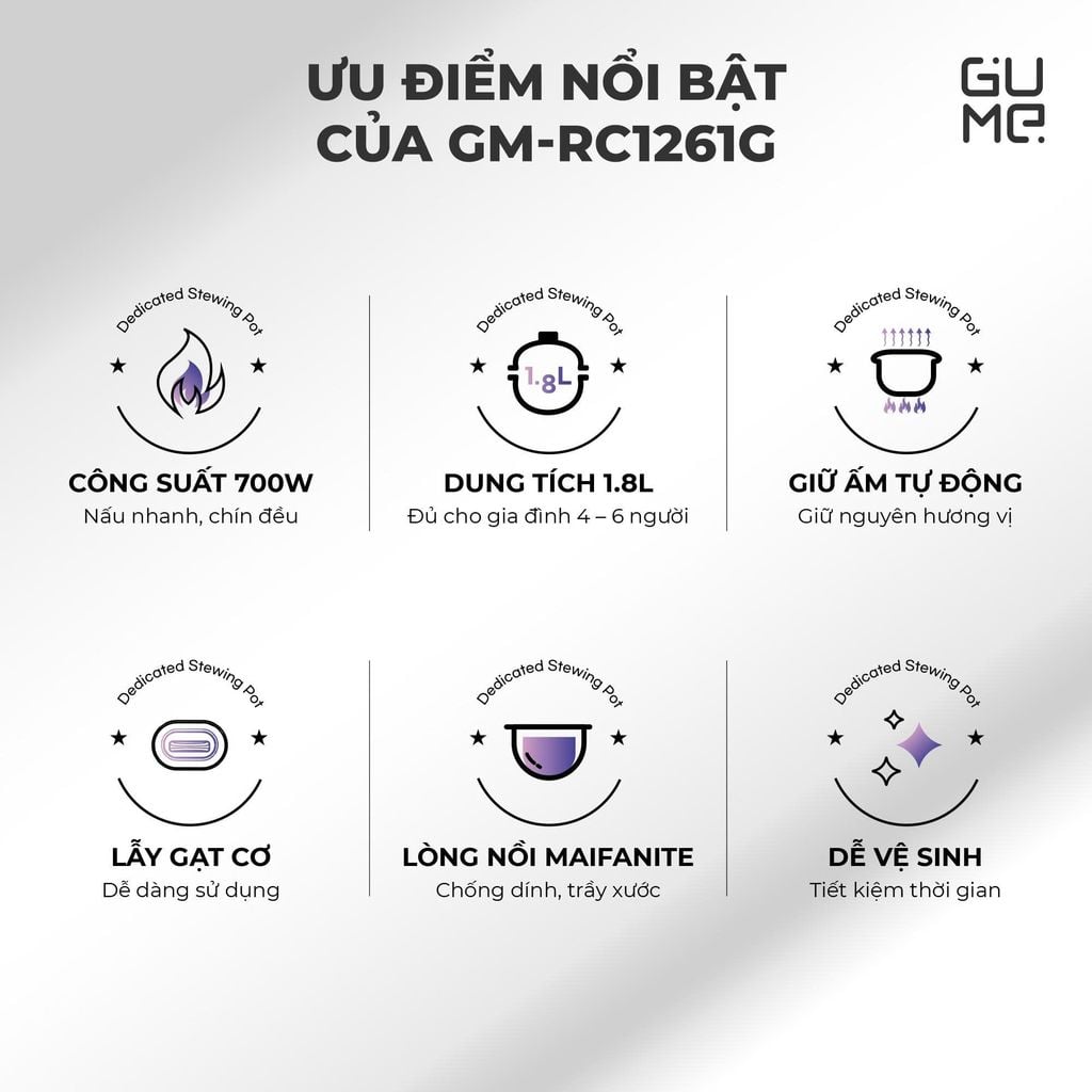 Nồi Cơm Điện Gume 1.8L GM - RC1261G