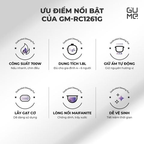  Nồi Cơm Điện Gume 1.8L GM - RC1261G 