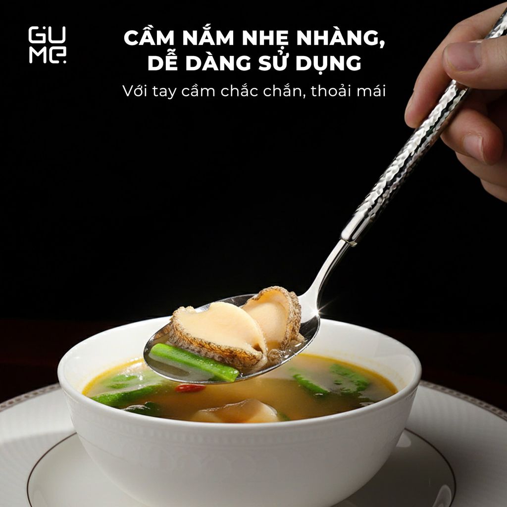 BỘ 6 THÌA INOX 316 CÁN DÀI HOA VĂN HÀN QUỐC