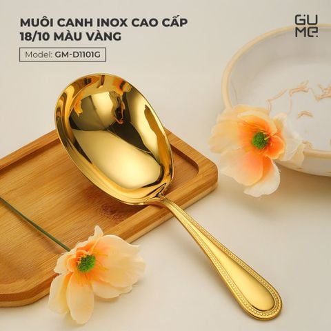  MUỖI CANH INOX CAO CẤP 18/10 MÀU VÀNG GUME 
