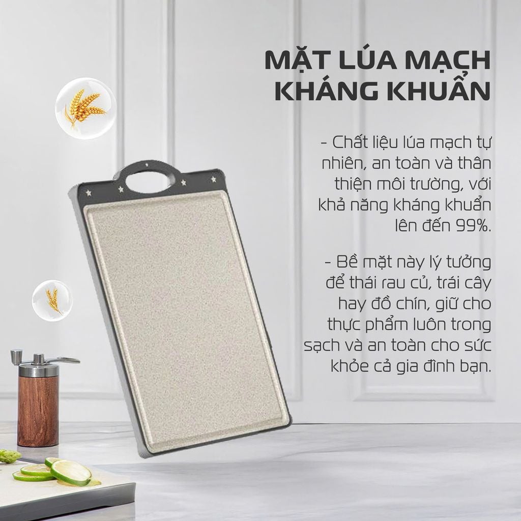 Thớt Kháng Khuẩn Cao Cấp 2 Mặt GUME KOREA- TGI-02 - Bảo hành 1 đổi 1 trong 15 ngày