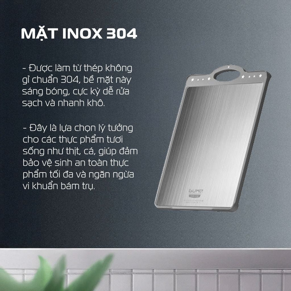 Thớt Kháng Khuẩn Cao Cấp 2 Mặt GUME KOREA- TGI-02 - Bảo hành 1 đổi 1 trong 15 ngày