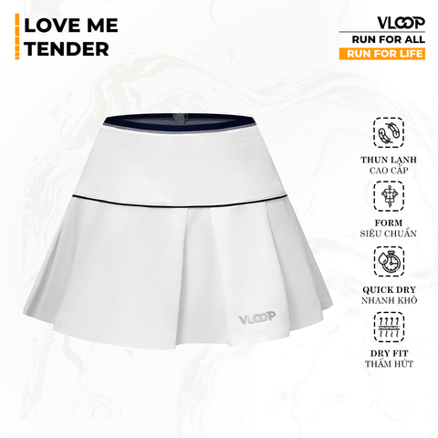 Váy Pickleball VLOOP màu trắng - BST LOVE ME TENDER