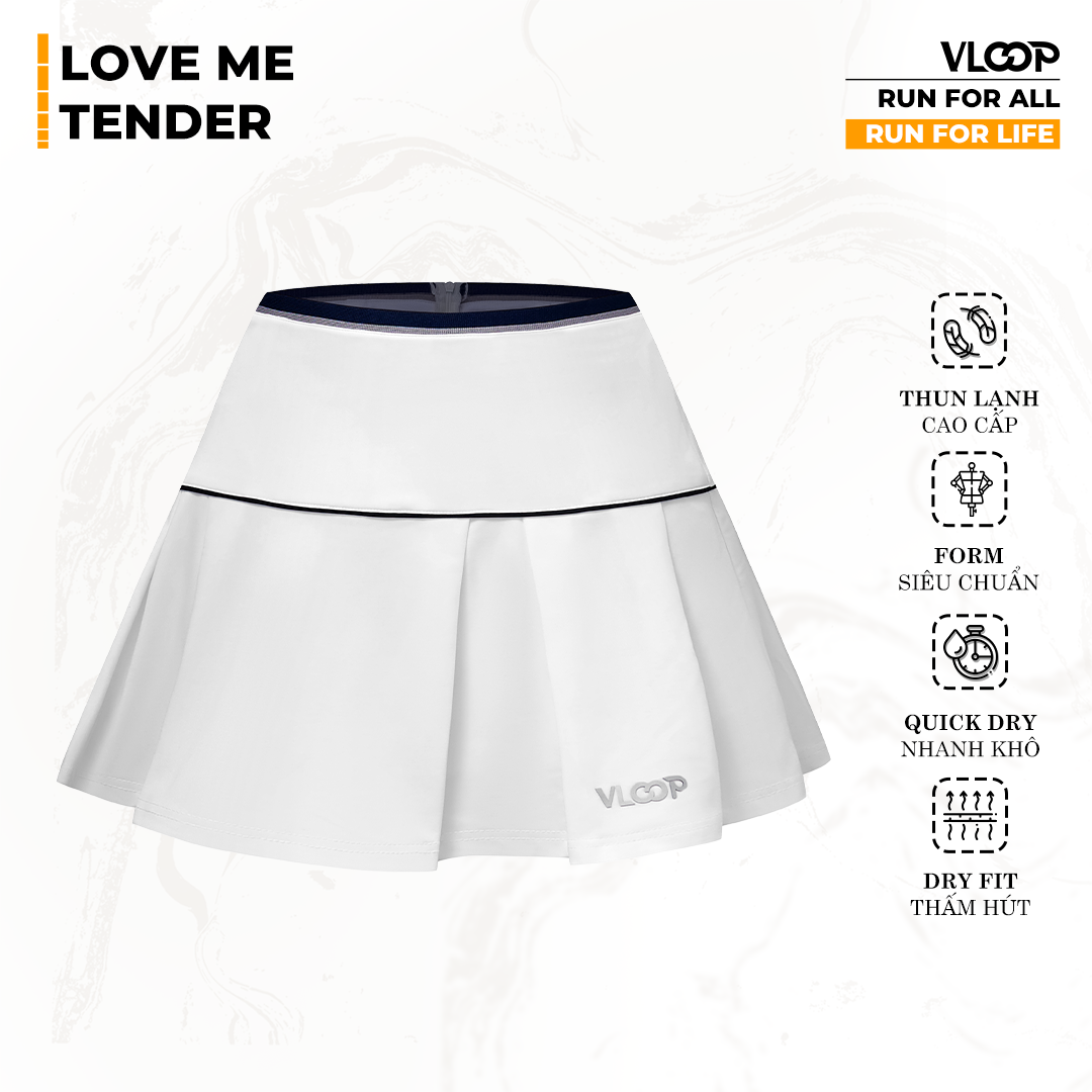  Váy Pickleball VLOOP màu trắng - BST LOVE ME TENDER 