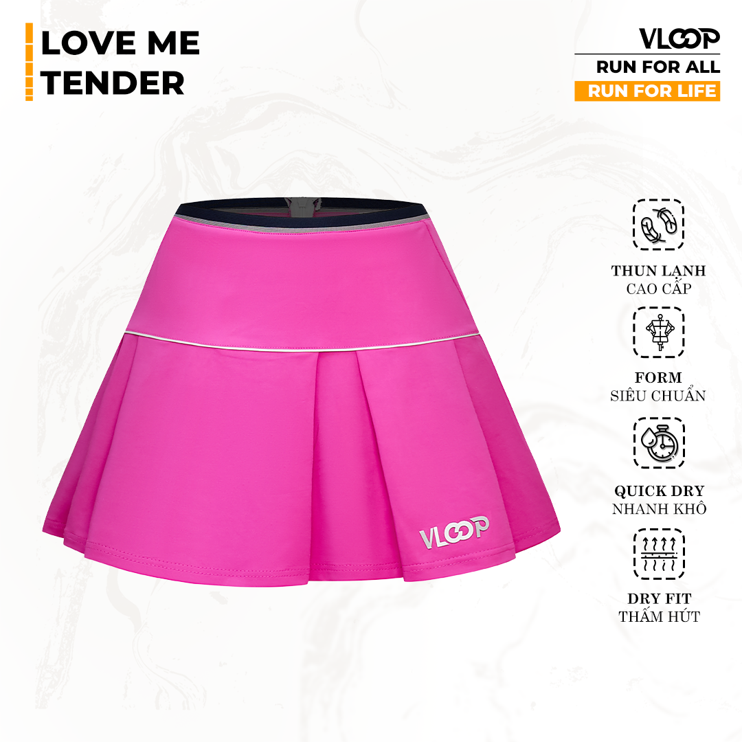  Váy Pickleball VLOOP màu hồng - BST LOVE ME TENDER 