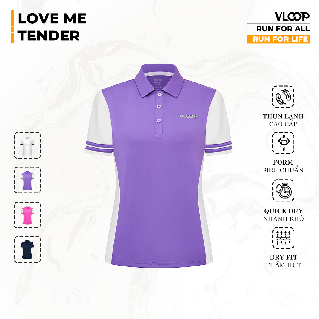 Áo Polo Pickleball VLOOP màu tím - BST LOVE ME TENDER 