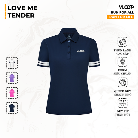 Áo Polo Pickleball VLOOP màu xanh Navy - BST LOVE ME TENDER