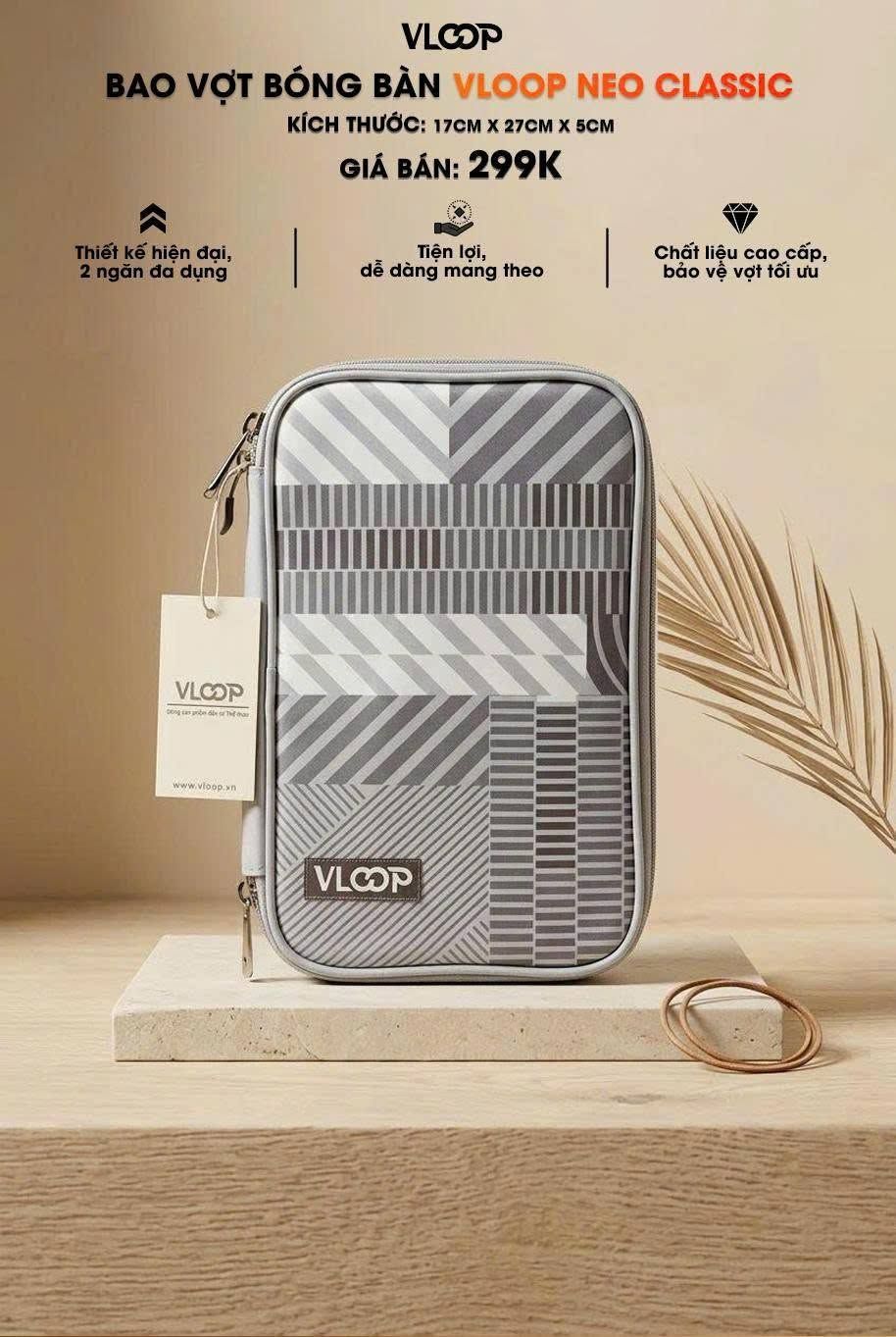  BAO VỢT BÓNG BÀN 2 NGĂN VLOOP NEO CLASSIC  2026 – TIỆN LỢI VÀ CÁ TÍNH! 
