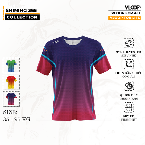 Áo Chạy Bộ VLOOP Cổ Tròn Màu Tím  - BST SHINING 365