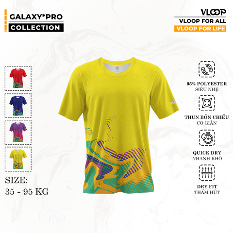 Áo Thể Thao Cổ tròn VLOOP màu vàng - BST GALAXY*PRO 2024