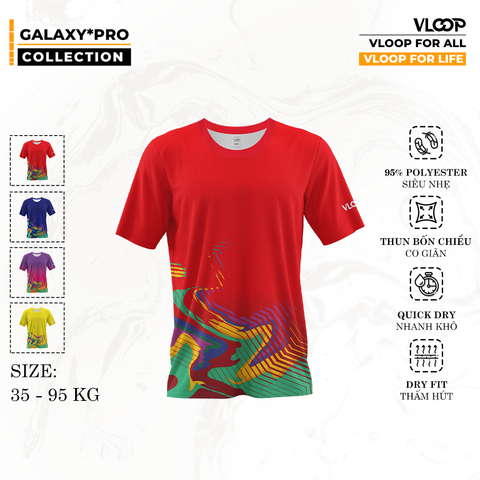 Áo Thể Thao Cổ tròn VLOOP màu đỏ - BST GALAXY*PRO 2024