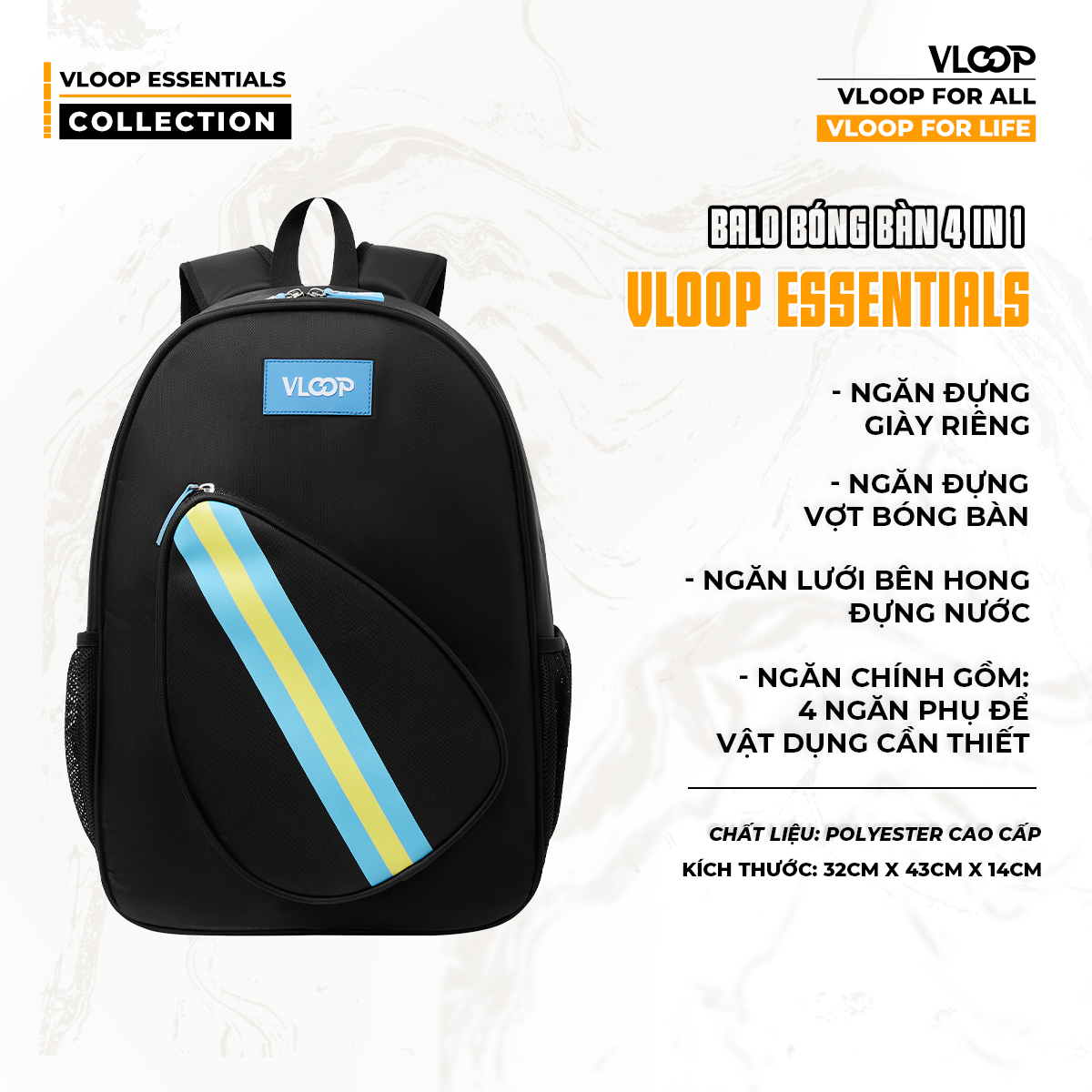  BaLô Bóng Bàn VLOOP ESSENTIALS 
