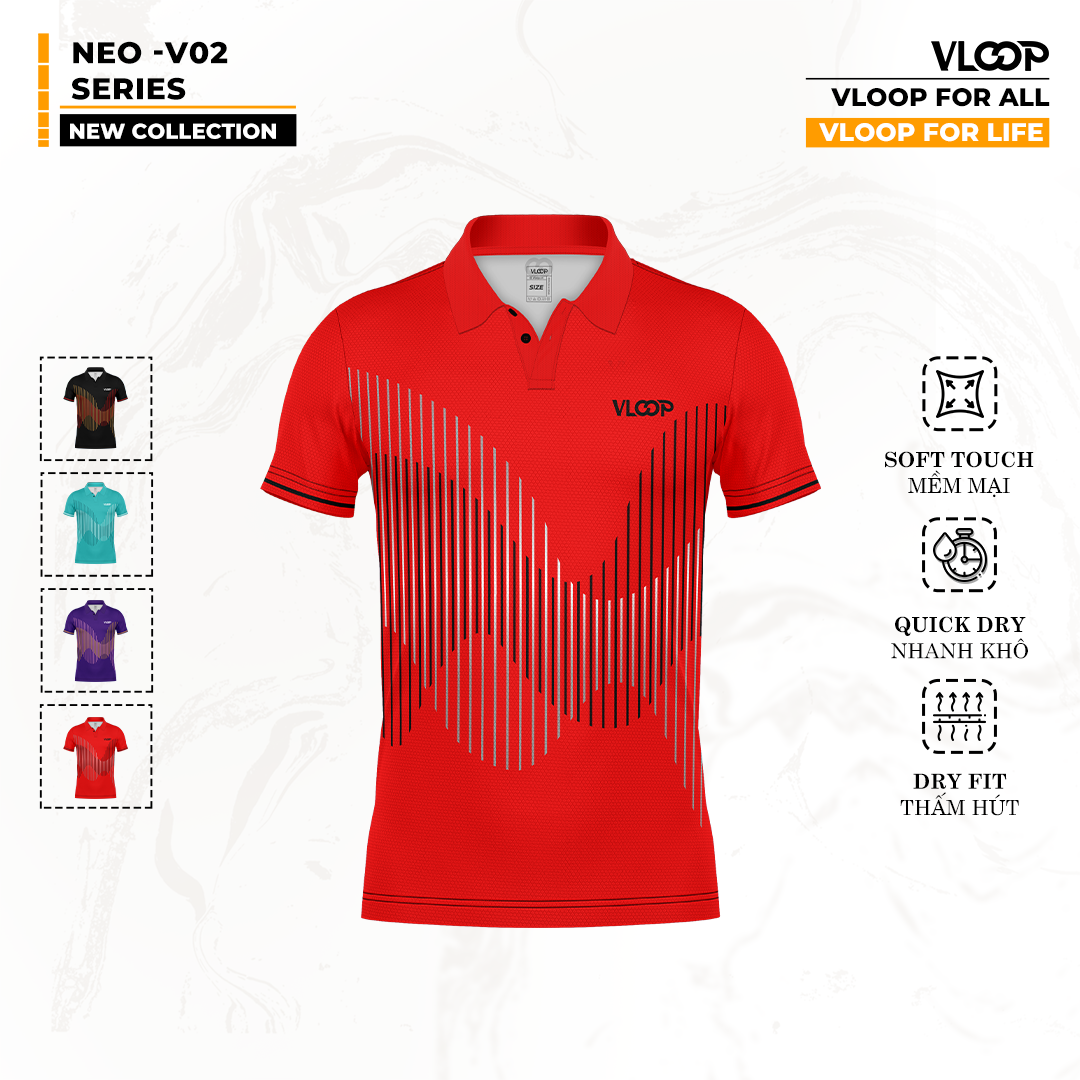  ÁO THỂ THAO PICKLEBALL VLOOP NEO-V02 POLO CHÍNH HÃNG 