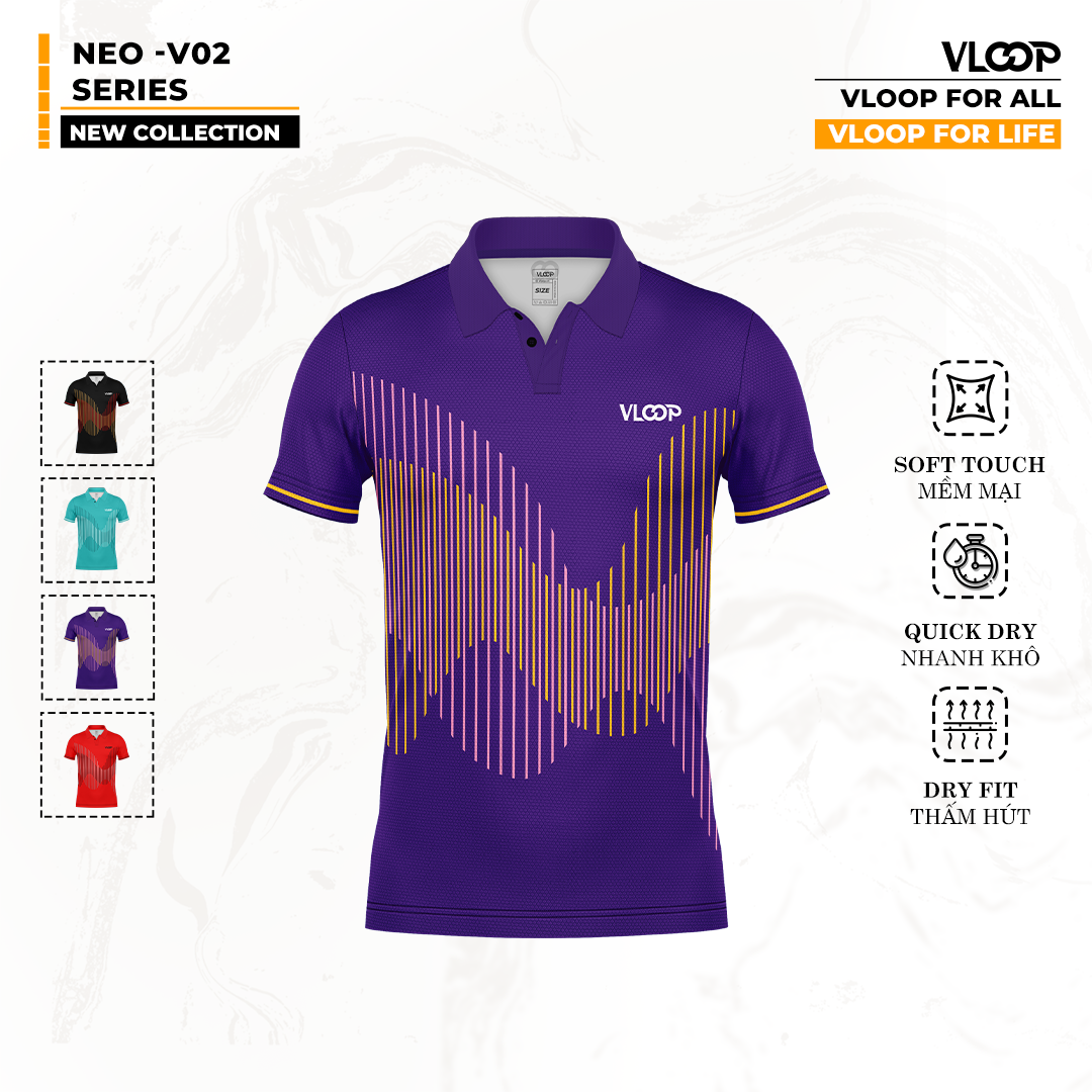  ÁO THỂ THAO PICKLEBALL VLOOP NEO-V02 POLO CHÍNH HÃNG 