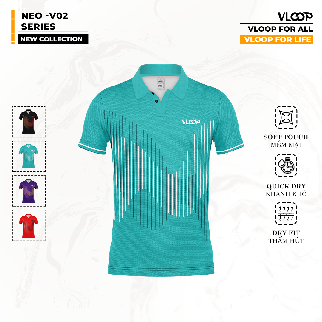  ÁO THỂ THAO PICKLEBALL VLOOP NEO-V02 POLO CHÍNH HÃNG 