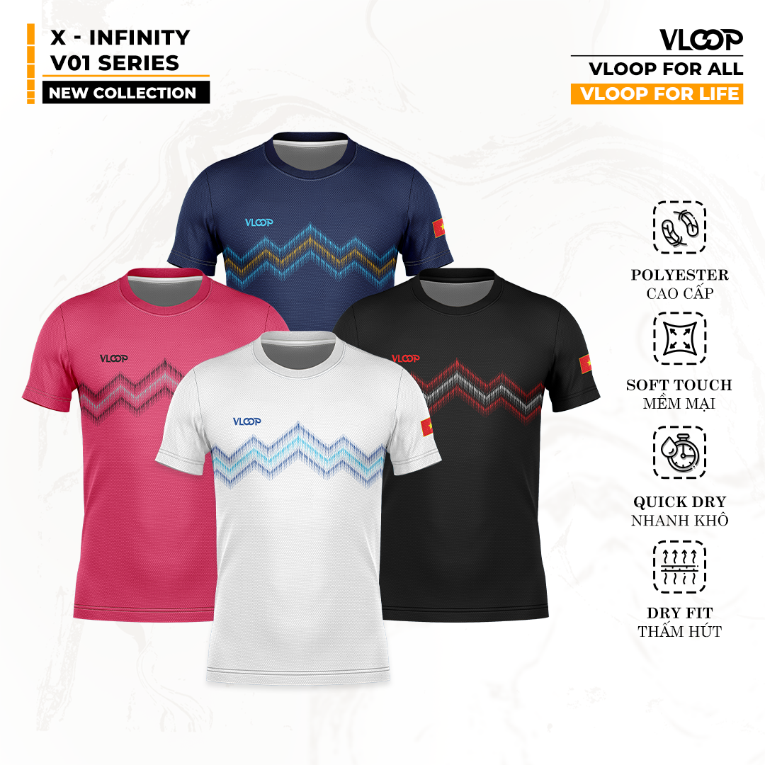  ÁO THỂ THAO CỔ TRÒN VLOOP - BỘ SƯU TẬP X INFINITY V01 - 2025 