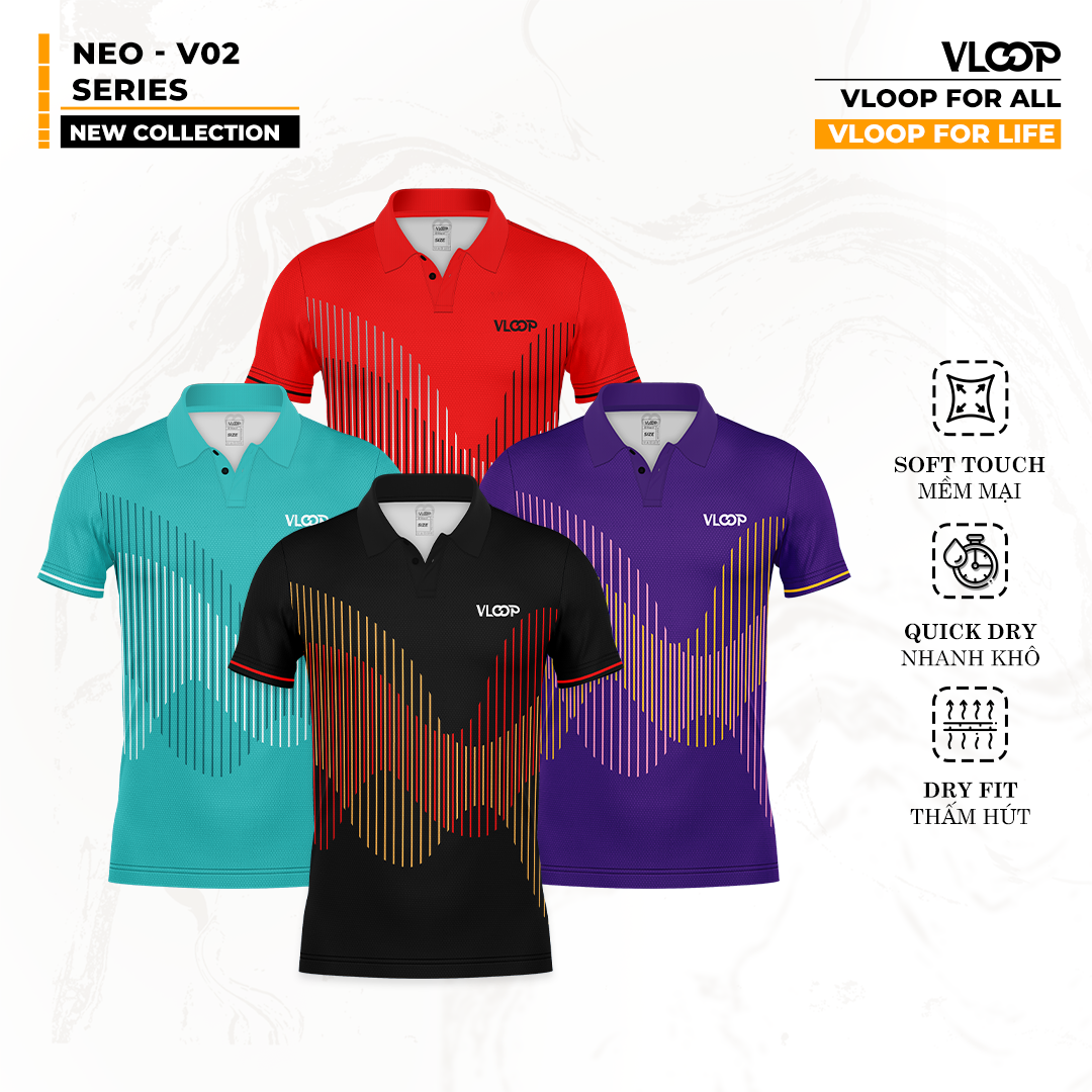  ÁO THỂ THAO PICKLEBALL VLOOP NEO-V02 POLO CHÍNH HÃNG 