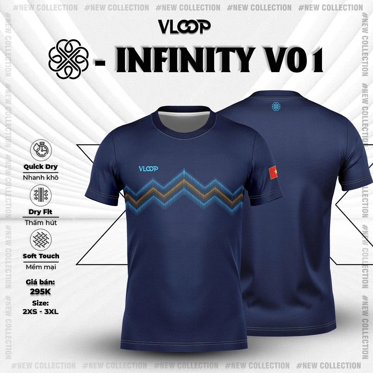  ÁO THỂ THAO CỔ TRÒN VLOOP - BỘ SƯU TẬP X INFINITY V01 - 2025 