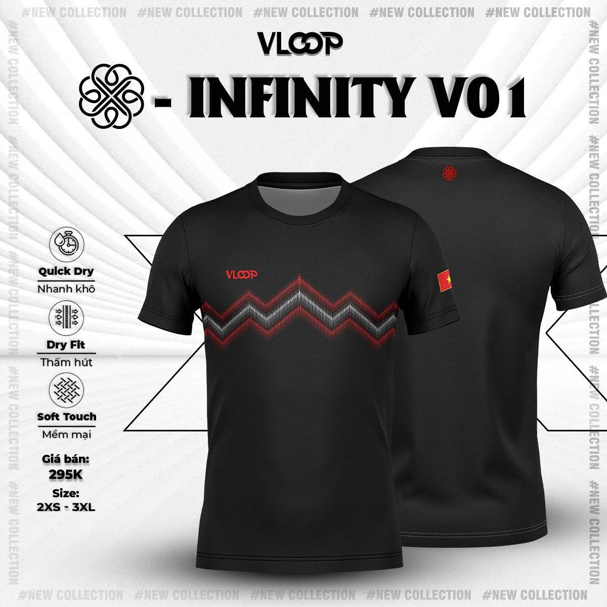  ÁO THỂ THAO CỔ TRÒN VLOOP - BỘ SƯU TẬP X INFINITY V01 - 2025 
