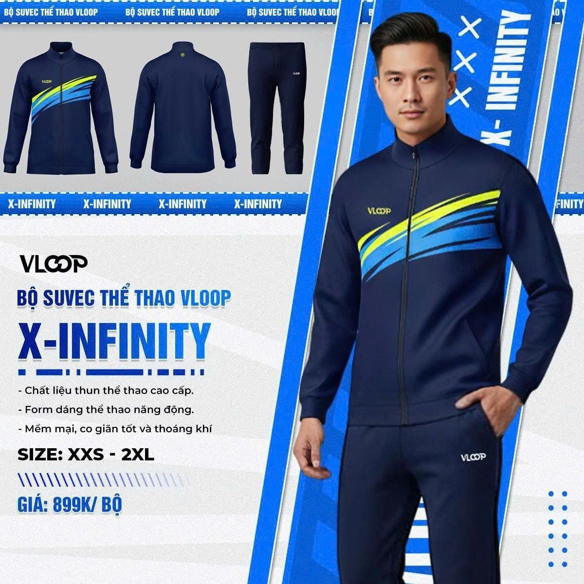  BỘ SUVEC THỂ THAO VLOOP - X INFINITY - CHẤT THỂ THAO - DÁNG THỜI THƯỢNG 