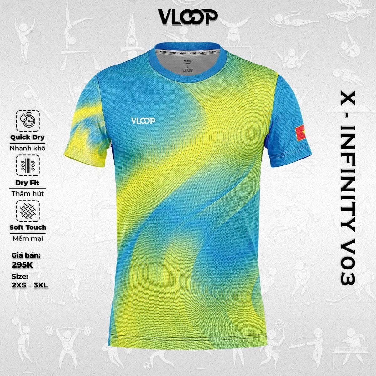  ÁO THỂ THAO CỔ TRÒN VLOOP - BỘ SƯU TẬP X INFINITY V03 