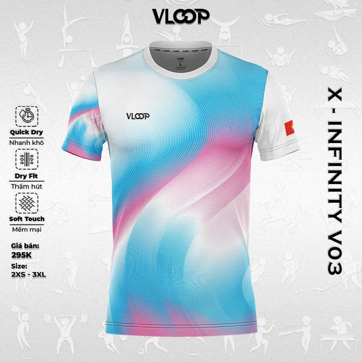  ÁO THỂ THAO CỔ TRÒN VLOOP - BỘ SƯU TẬP X INFINITY V03 