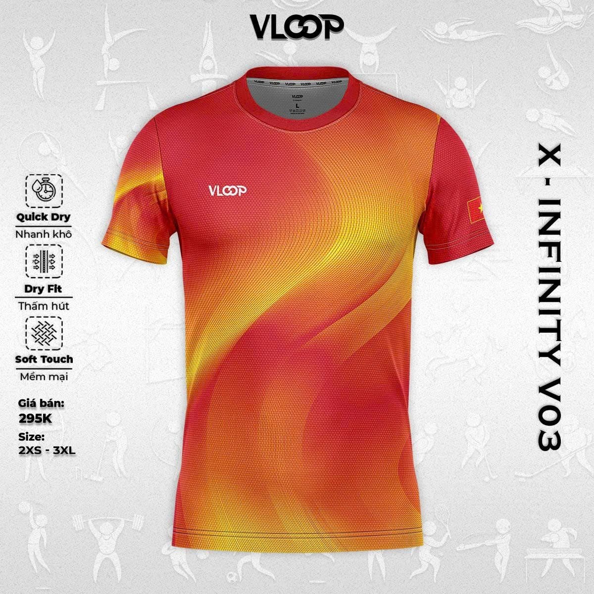  ÁO THỂ THAO CỔ TRÒN VLOOP - BỘ SƯU TẬP X INFINITY V03 