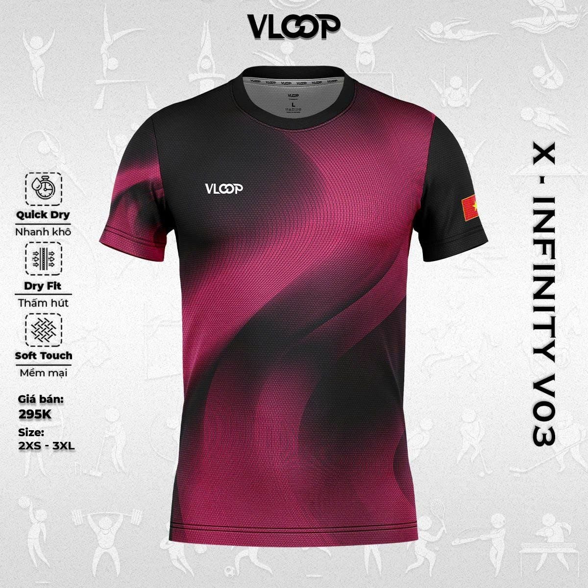  ÁO THỂ THAO CỔ TRÒN VLOOP - BỘ SƯU TẬP X INFINITY V03 