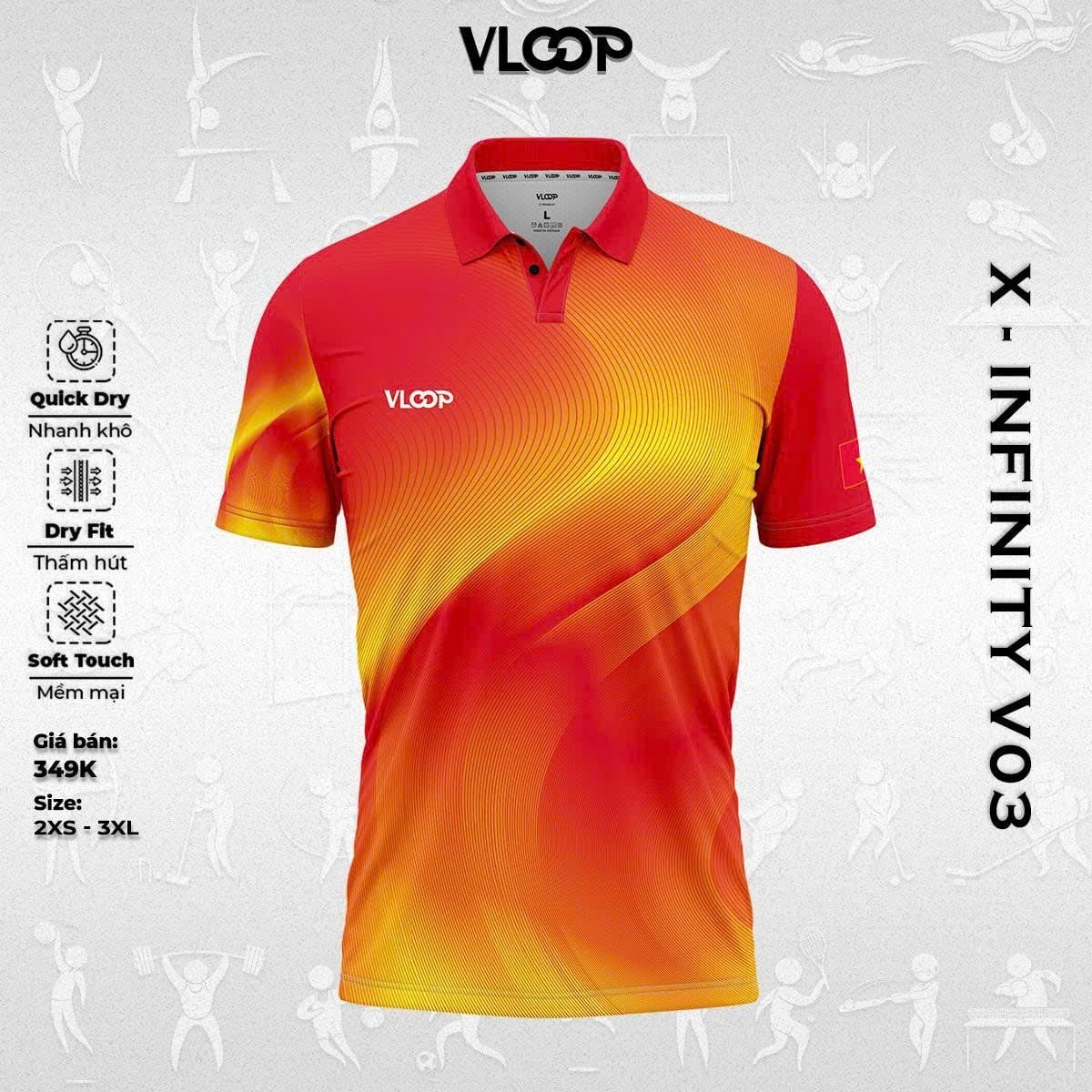  ÁO THỂ THAO CỔ POLO VLOOP - BỘ SƯU TẬP X INFINITY V03 