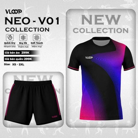 ÁO THỂ THAO CỔ TRÒN VLOOP - BỘ SƯU TẬP NEO - V01