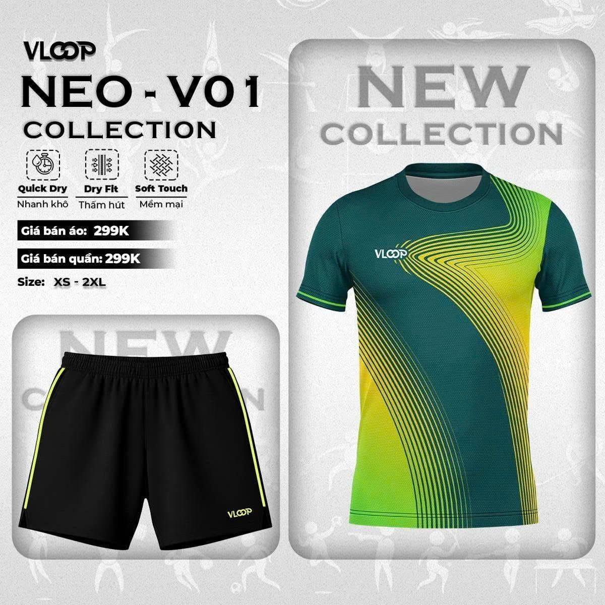  ÁO THỂ THAO CỔ TRÒN VLOOP - BỘ SƯU TẬP NEO - V01 