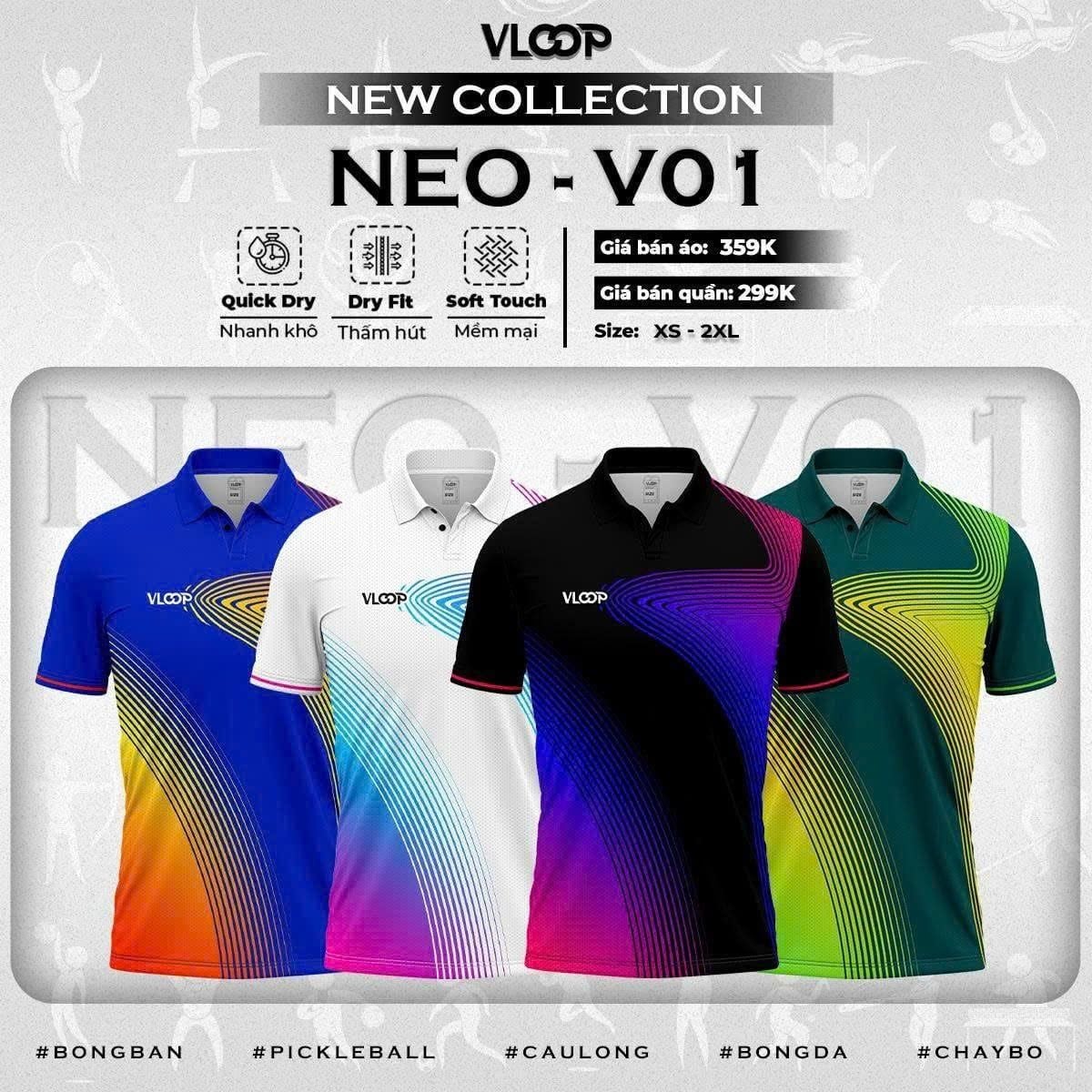  ÁO THỂ THAO CỔ POLO VLOOP - BỘ SƯU TẬP NEO - V01 