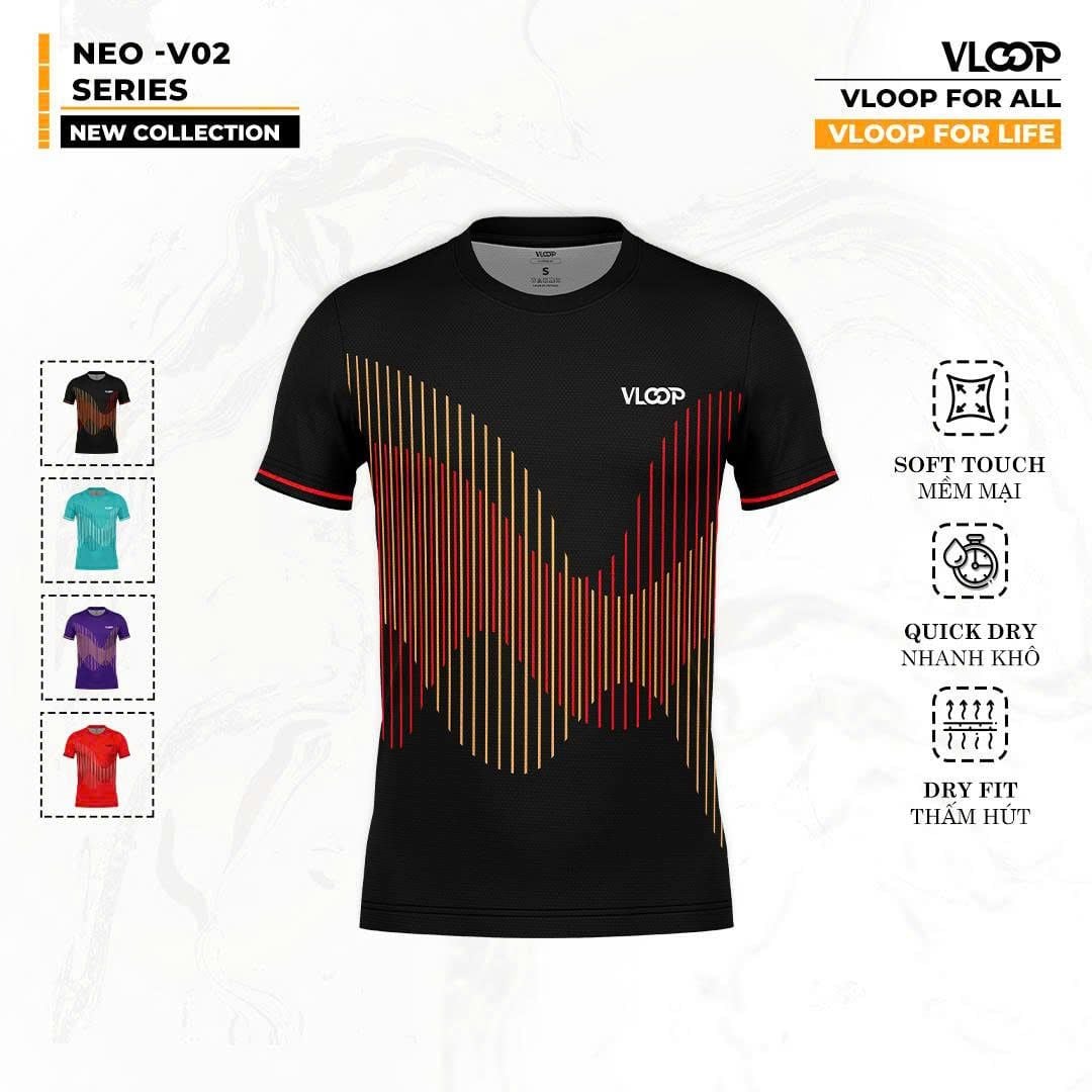 ÁO THỂ THAO PICKLEBALL VLOOP NEO-V02 CỔ TRÒN CHÍNH HÃNG 