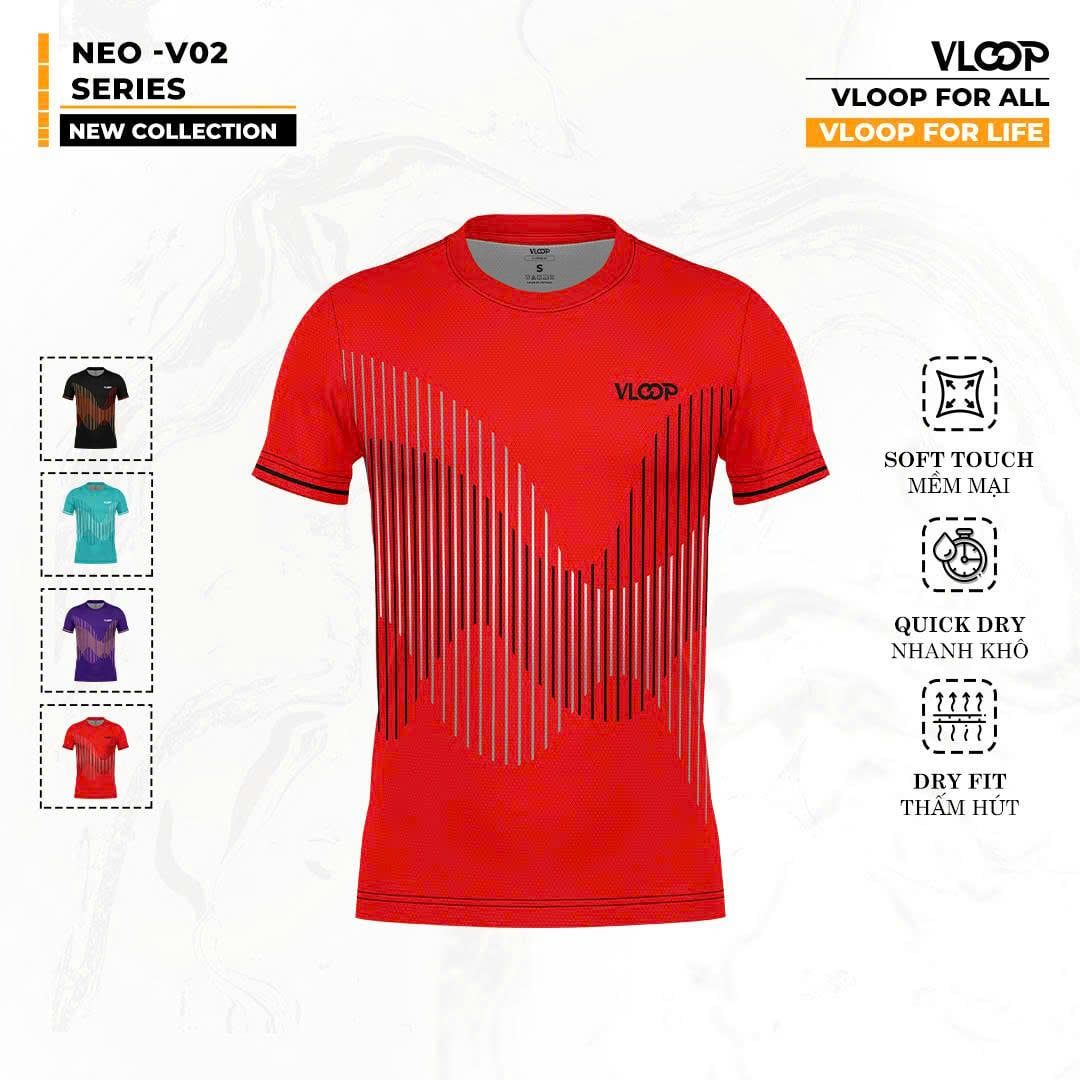  ÁO THỂ THAO PICKLEBALL VLOOP NEO-V02 CỔ TRÒN CHÍNH HÃNG 