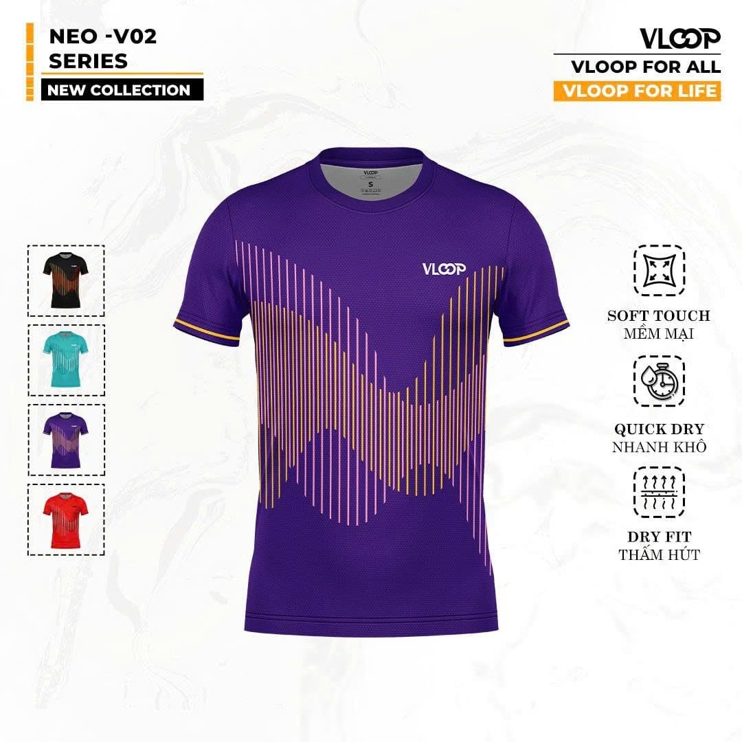  ÁO THỂ THAO PICKLEBALL VLOOP NEO-V02 CỔ TRÒN CHÍNH HÃNG 