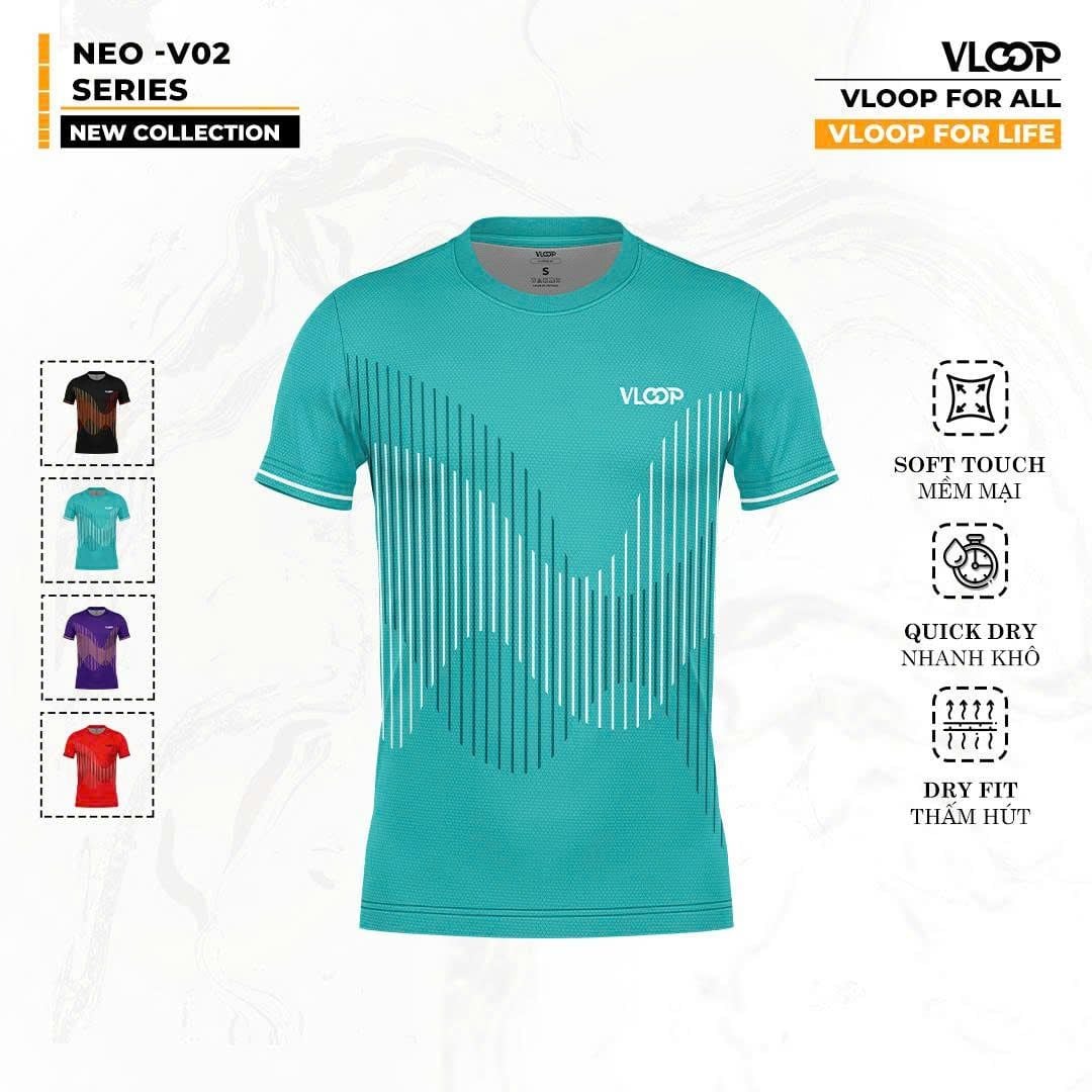  ÁO THỂ THAO PICKLEBALL VLOOP NEO-V02 CỔ TRÒN CHÍNH HÃNG 