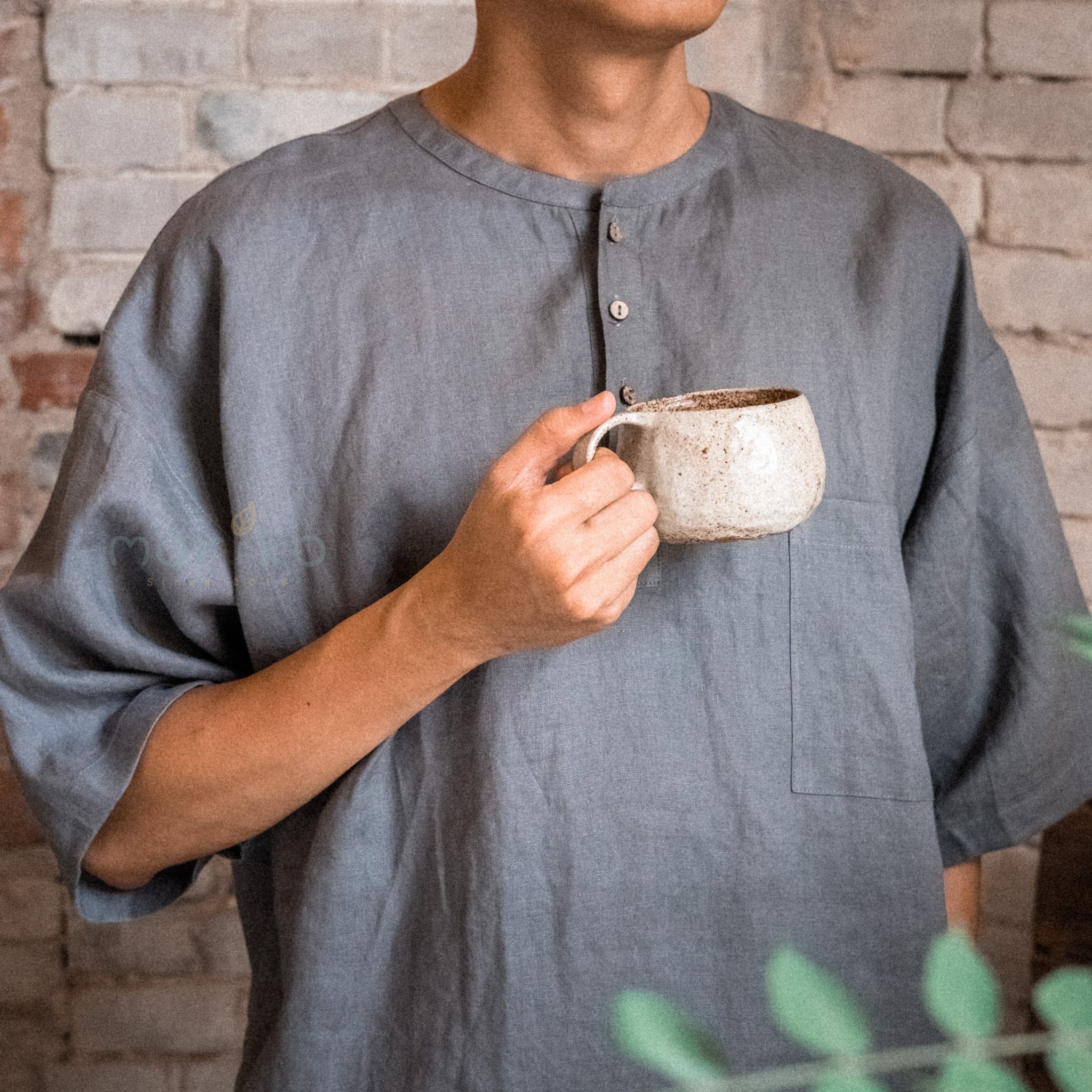  Áo nam cổ tròn tay ngắn - Xám 