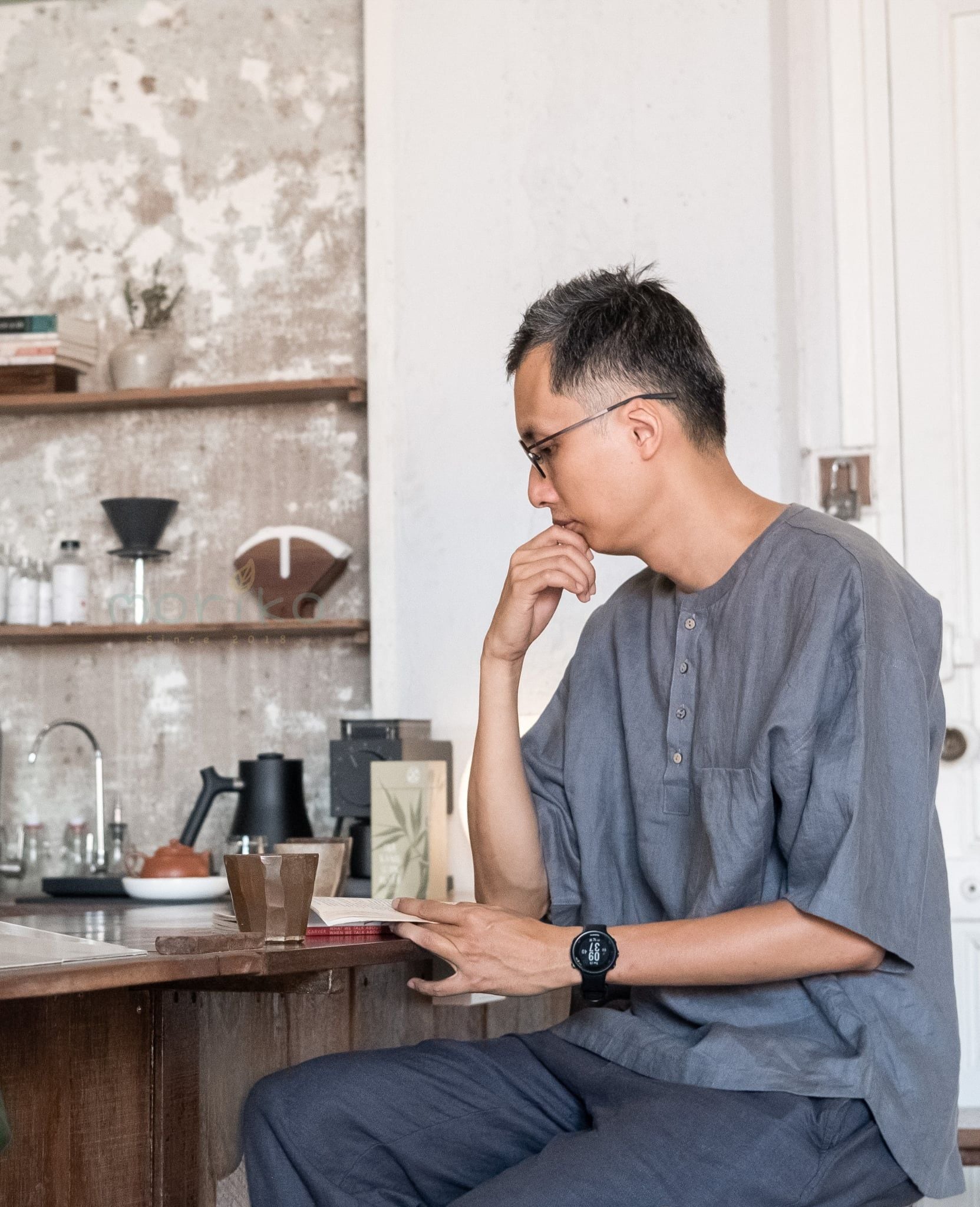  Áo nam cổ tròn tay ngắn - Xám 
