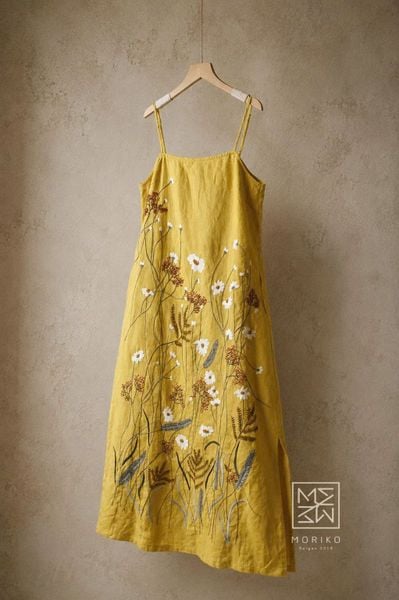  Đầm hai dây Miên - cổ ngang 