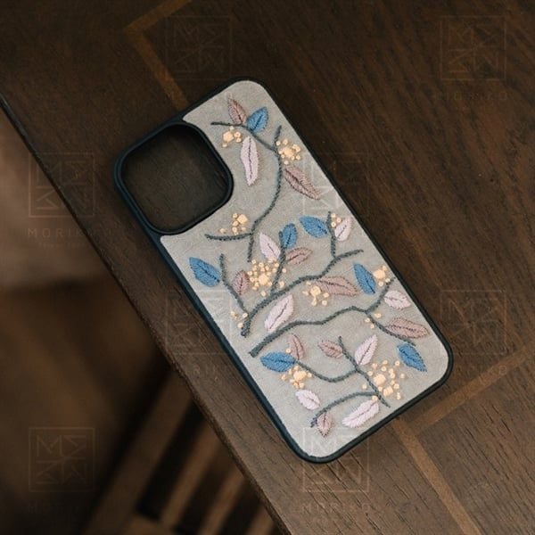  Case Iphone - Cành lá - Xám 
