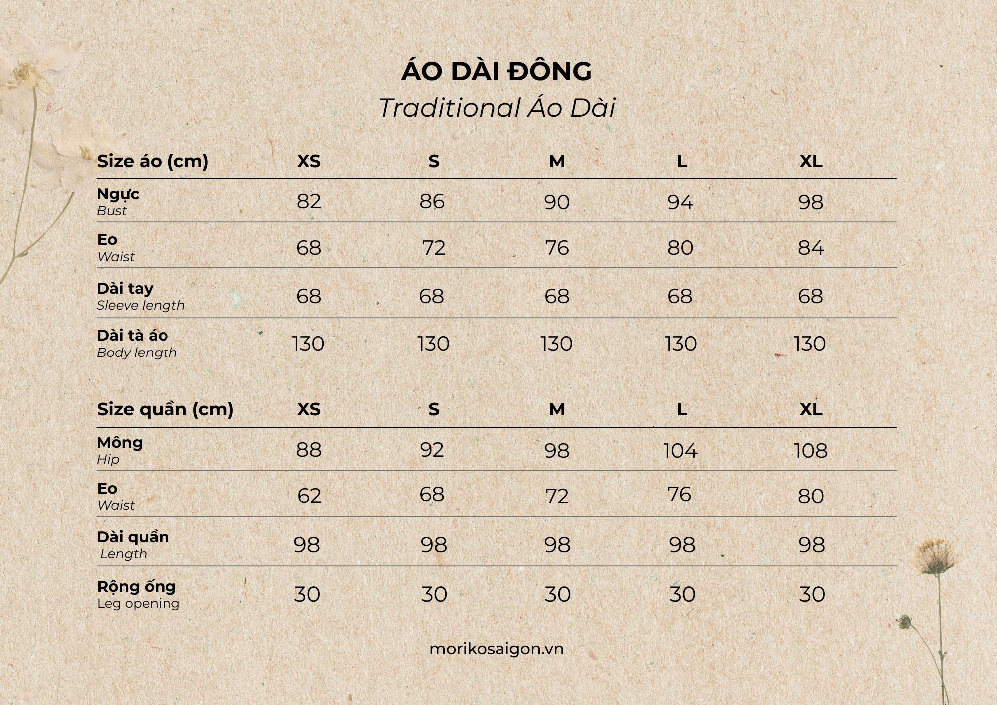  Áo dài Đông (Truyền thống) 